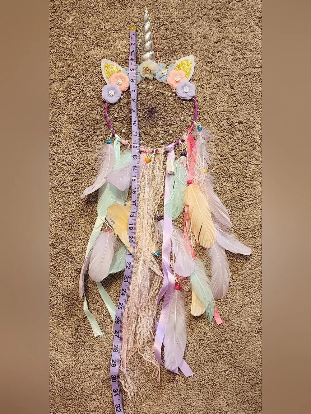 Girls Unicorn Mixed Lot, Dreamcatcher, Dolls, Pegasus Toy (Broken Wing), Blanket